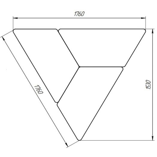 TR-0041g-3 Стол Трапеция "Точка Роста" (комплект Треугольник) ЛДСП светло-серый/Кромка серый