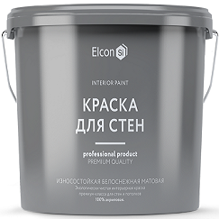 Краска для Стен Elcon 2.5л Мющаяся, Супербелая, Матовая, Экологически Чистая / Элкон