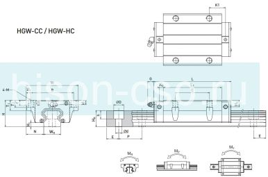 Блок Hiwin HGW65CCZAH (Тайвань)