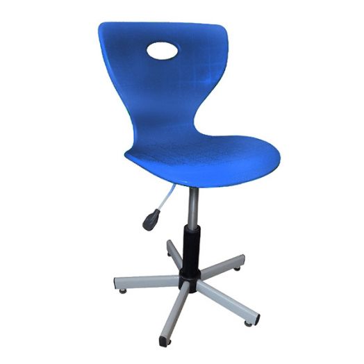 ЛСОШ-33-1 Стул ученический регулируемый на Газовом Лифте (Цельный Дышащий синий пластик)