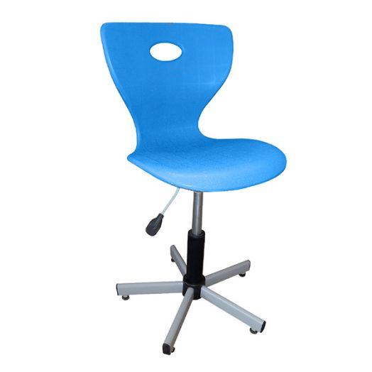 ЛСОШ-33-6 Стул ученический регулируемый на Газовом Лифте (Цельный Дышащий голубой пластик)