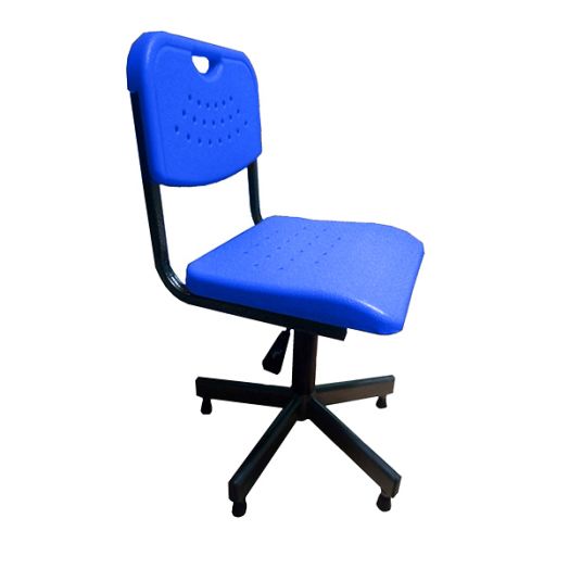 ЛСОШ-32-6 Стул ученический регулируемый на Газовом Лифте (Антивандальный Двухслойный Дышащий синий пластик)