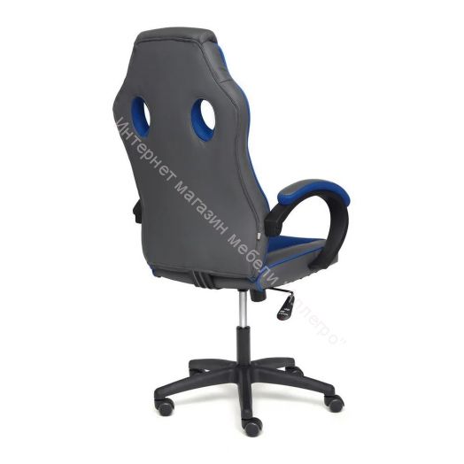 Кресло RACER GT new кож/зам/ткань, металлик/синий, 36/10