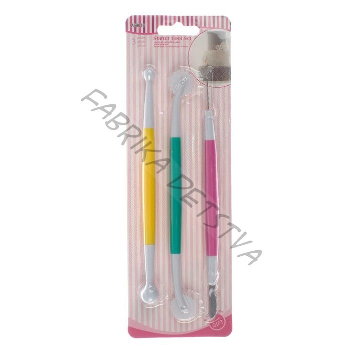 Набор инструментов 3 штуки для лепки из глины, пластилина, пластики