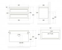 Подвесная тумба под раковину Art&Max PLATINO AM-Platino-1000-2C-SO 100х48 схема 4