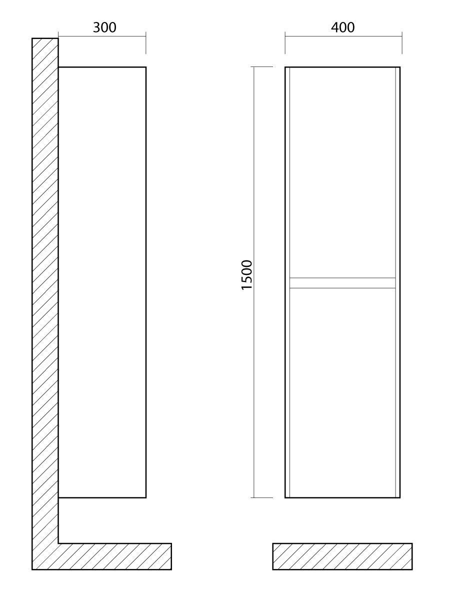 Подвесной шкаф-пенал Art&Max FAMILY Family-1500-2A-SO 40x30 схема 3