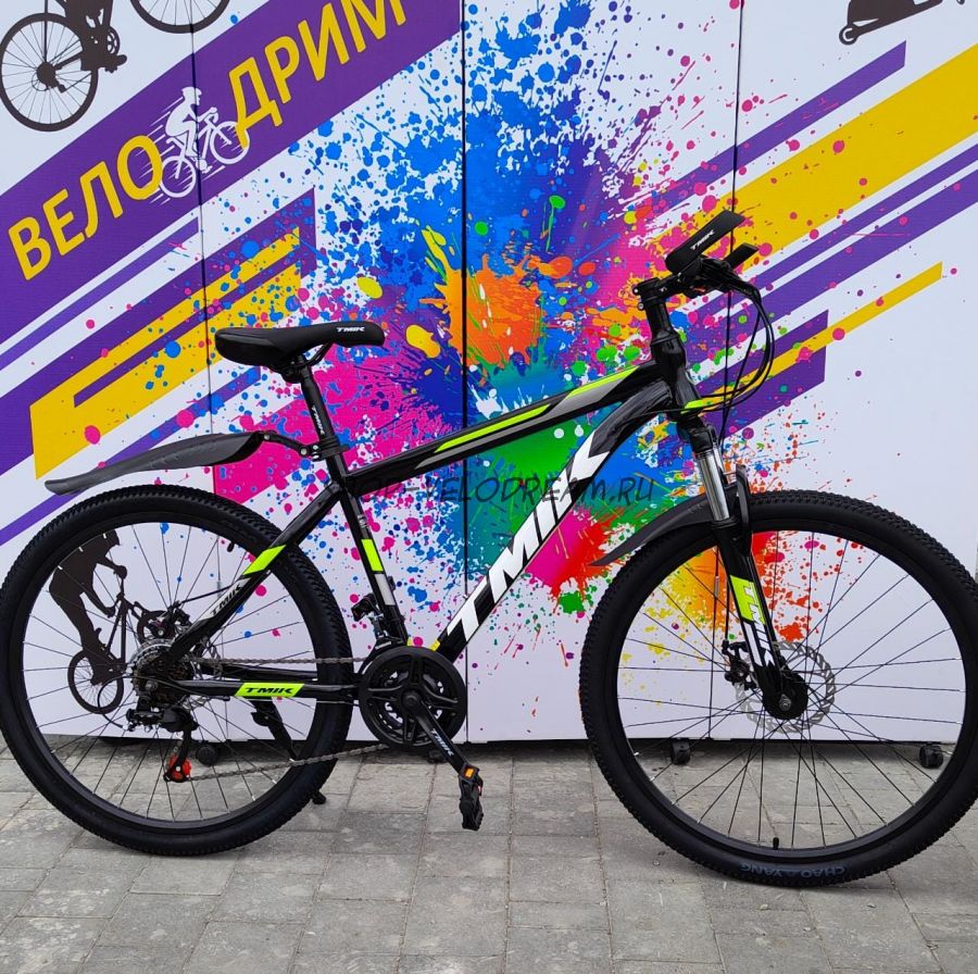 Велосипед 24"  TMIK детский двойной обод черно зелёный