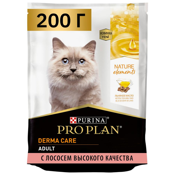 Сухой корм для кошек Pro Plan Nature Elements с лососем 200 г