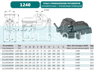 Тиски слесарные 1240-200 Bison-Bial (Польша)