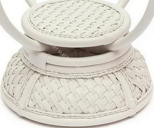 Столик кофейный Andrea ротанг, D60х50см, TCH White (белый)
