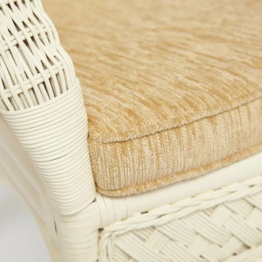 Комплект террасный ANDREA (стол кофейный со стеклом + 2 кресла + подушки) ротанг, TCH White (белый)