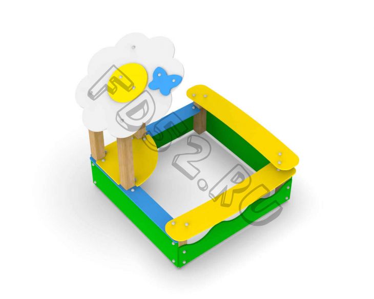 Песочница с навесом "Лужок"	 352.03 исп.4