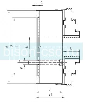 Патрон Bison-Bial токарный Польша  тип 3505-1400 со сборными кулачками