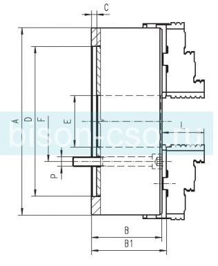 Патрон Bison-Bial токарный Польша  тип 3205-1600 со сборными кулачками