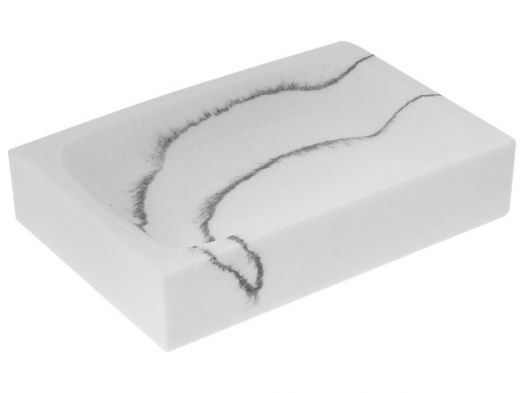 Мыльница из нат. камня  MARBLE, белая (35-000004)