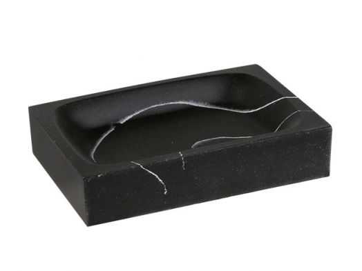 Мыльница из нат. камня  MARBLE, черная (35-000014)