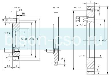 Адаптер патрона бизон 315 мм DIN 55029 конус 8  8240-315-8-X Bison-Bial Польша