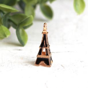 Подвеска металлическая - Эйфелева башня черная, 2 см