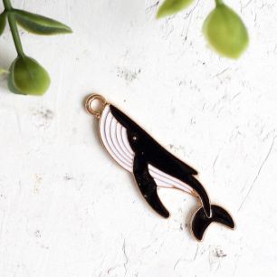 Подвеска металлическая - Кит большой  4.5 см