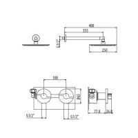 Смеситель с верхнем душем страиваемый Gattoni Dolce Vita GAS GAS750/31 схема 2