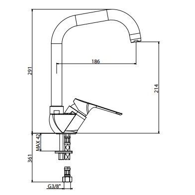 Смеситель для кухни Gattoni H2OMIX4000 40105 схема 2