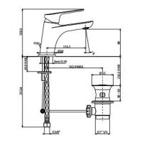 Смеситель для раковины с донным клапаном Gattoni H2OMIX4000 40041 схема 2