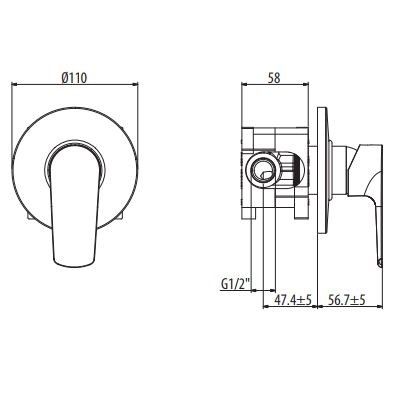 Внешняя часть смесителя Gattoni H2OMIX7000 70031/ESС0 хром ФОТО