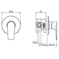 Внешняя часть смесителя Gattoni H2OMIX7000 70031/ESС0 хром схема 2