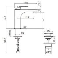 Прогрессивный меситель для раковины Gattoni H2OMIX7000 MAXI 70046 схема 2