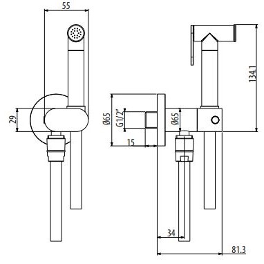 Гигиенический душ без смесителя Gattoni Circle Two RT020 ФОТО