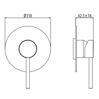 Смеситель для ванны/душа встраиваемый (внешняя часть), на 1 выход Gattoni Circle Two 9031/ESC0 ФОТО