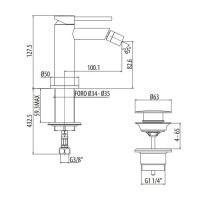 Смеситель для биде Gattoni Circle Two 9150 схема 2