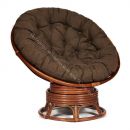 Кресло-качалка "PAPASAN" w 23/01 B / с подушкой / Pecan (орех), ткань Коричневый, 3М7-147