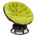 Кресло-качалка "PAPASAN" w 23/01 B / с подушкой / Antique brown (античный черно-коричневый), ткань флок Олива, 23