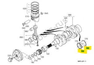Полукольца коленвала Kubota D902 (нижние) (std) 