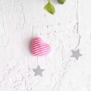 Пуговица вельветовое сердечко 20х15 мм - Розовая (5 шт)