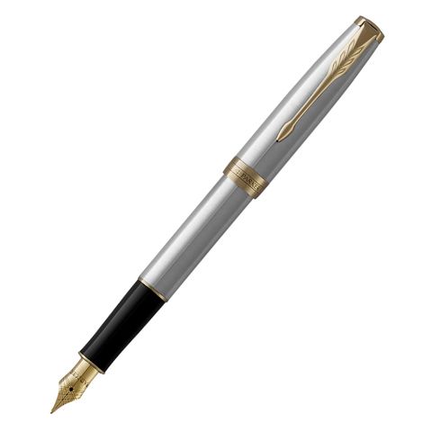 Parker Sonnet Core - Stainless Steel GT, перьевая ручка, F, BL*