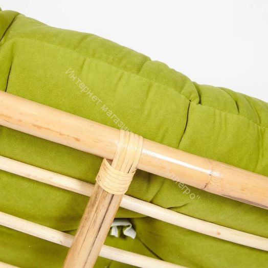 Кресло "PAPASAN ECO" P115-1/SP STD / c подушкой, ремешками / Natural (натуральный), флок Олива, 23