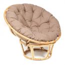 Кресло "PAPASAN ECO" P115-1/SP STD / c подушкой, ремешками / Natural (натуральный), экошерсть Коричневый, 1811-5