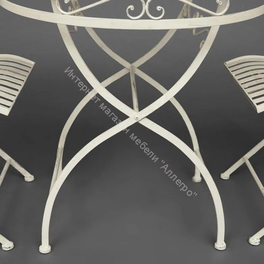 Комплект (стол + 2 стула) Secret de Maison PALLADIO (mod. PL08-8668/8669) металл, белый антик (antique white)