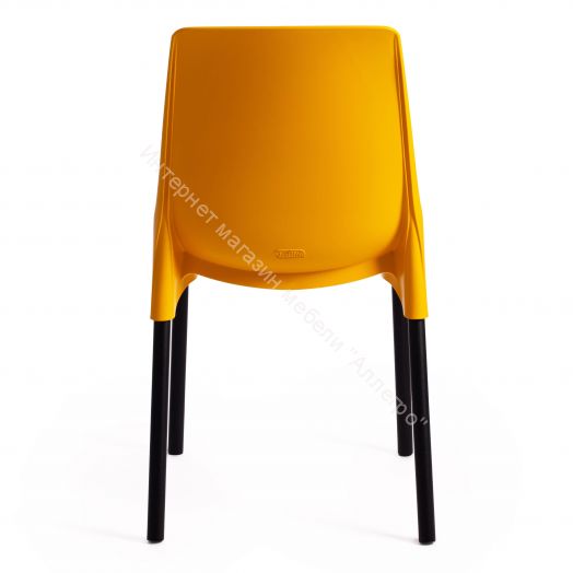 Стул GENIUS (mod 75) металл/пластик, желтый/черные ножки