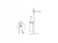 Комплект туалетный ёршик и держатель для туалетной бумаги Cisal Arcana Complementi AR090950 схема 2