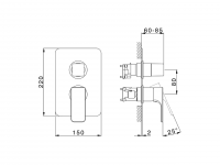 Смеситель для ванны и душа Cisal Cubic CU0BM030 схема 2