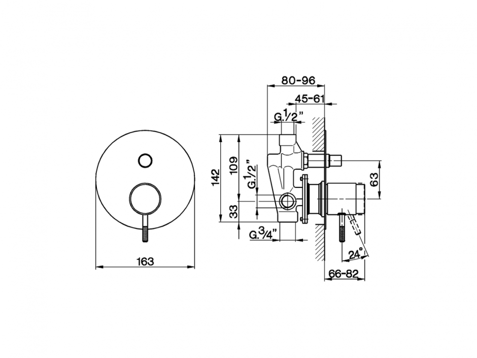 Смеситель для ванны и душа Cisal Step ST000210 ФОТО