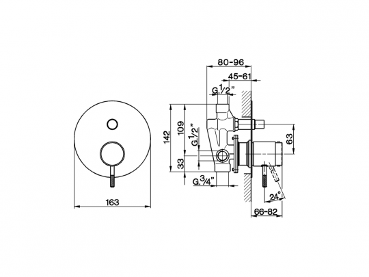 Смеситель для ванны и душа Cisal Step ST000210 ФОТО