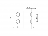 Смеситель для ванны и душа Cisal Wave WE019100 схема 2