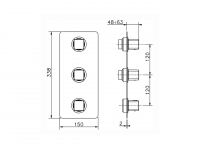 Смеситель для ванны и душа Cisal Cubic CU01V200 схема 2