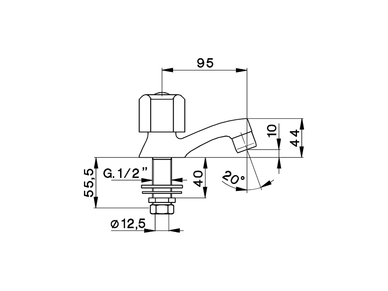 Кран для раковины Cisal Tr TR000900 схема 2