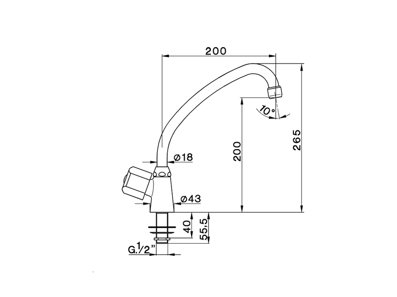 Кран для раковины Cisal Tr TR000740 схема 2