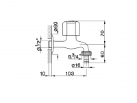 Кран для раковины Cisal Tr TR001500 схема 2